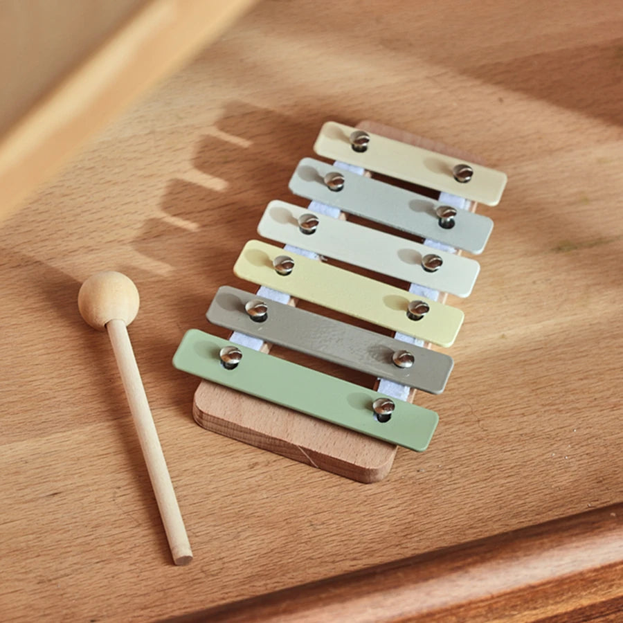 Kids Wooden Montessori Toys Musical Instruments Rattle Toys Wooden Squirrel Percussion Instruments Preschool Educational Toys