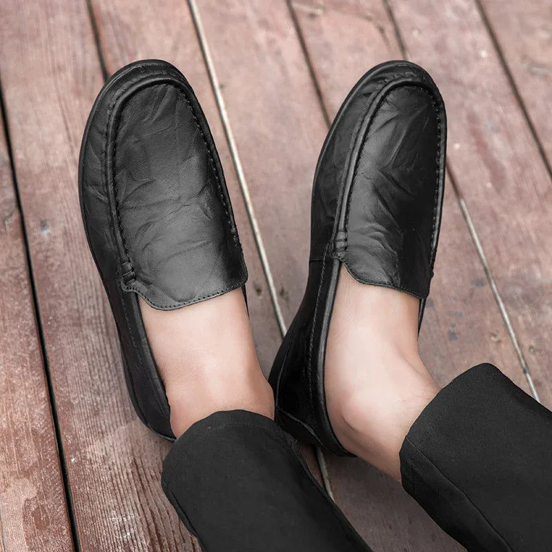 Genuine Leather Men Casual Shoes Luxury Brand Comfortable Man Loafers Italian Moccasins Breathable Slip on Men Driving Shoes