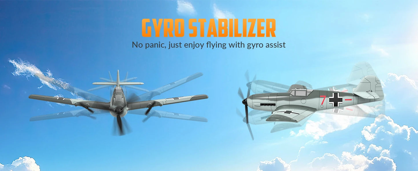 VOLANTEXRC BF109 RC Plane 2.4G 3CH Smart Balance EPP Gliders Fighter 400MM Fixed Wingspan With 6-Axis Gyro Stabilizer RTF Glider