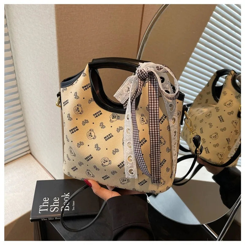 Popular bags for women, new fashionable French printed armpit tote bag, minimalist handbag, diagonal cross bag