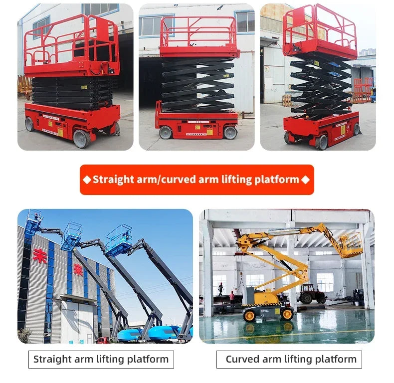 Customized Electric Scissor Lift 4-18m Aerial Skylift 6m 8m 10m 12m 14m Mobile Lifter Scaffolding Electric Hydraulic Scissor Lif