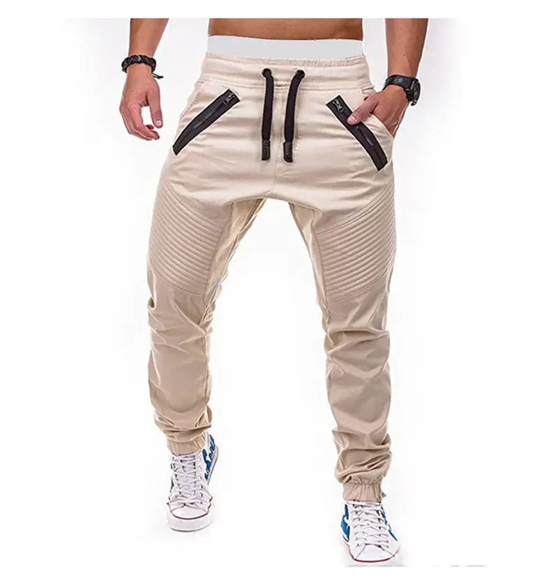 Men's Sports Pants Spring Autumn Trendy Versatile Casual Foot Trousers Fashionable Cotton Woven Sweatpants Men