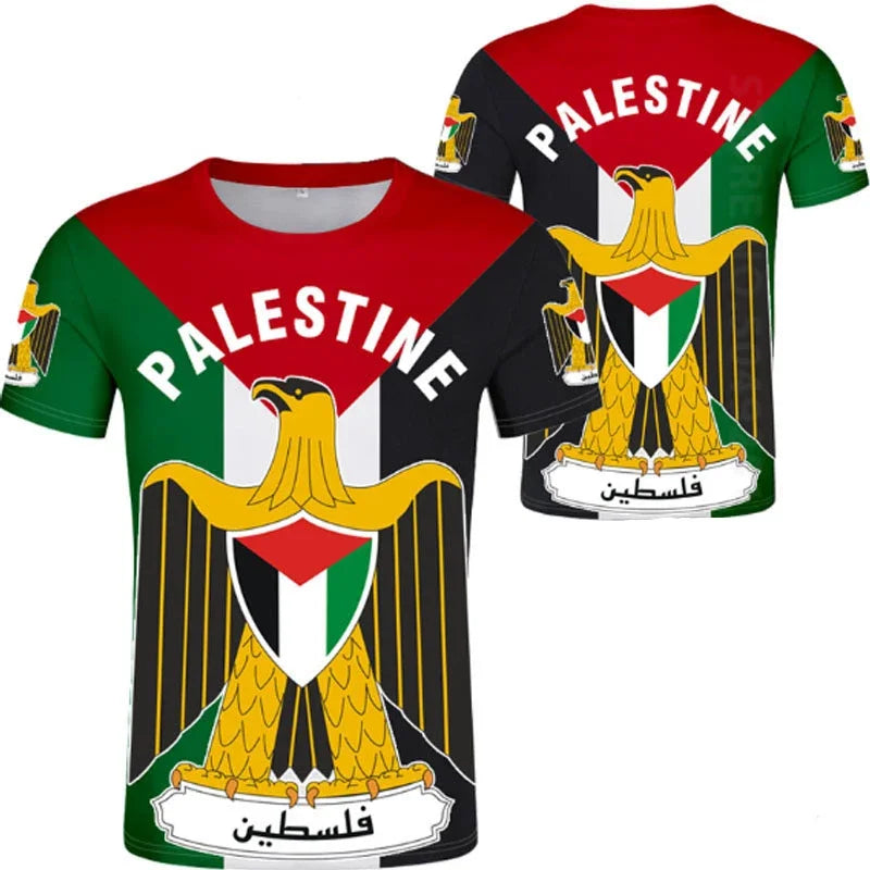 Palestinian Flag T Shirt Summer Sports Football Jersey Men's Graphic Short Sleeved T-shirts Palestine National Day Gift Tees