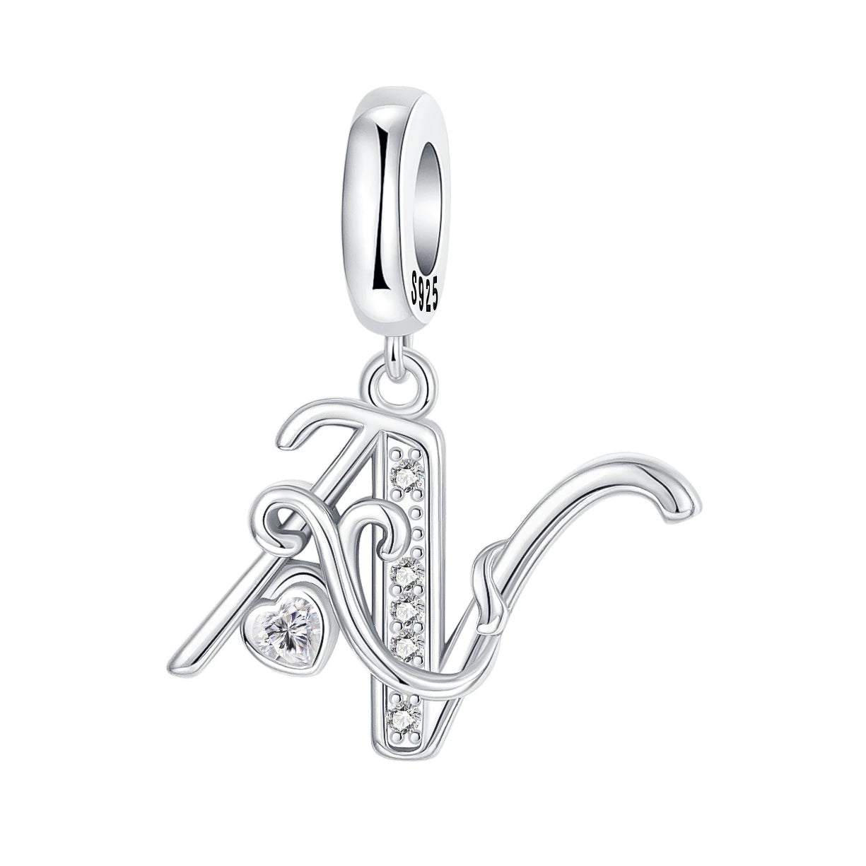 925 Sterling Silver  A-Z 26 English Letters Retro Fashion Pendant Fit Original Bracelet Charm Beads Necklace Diy Female Jewelry