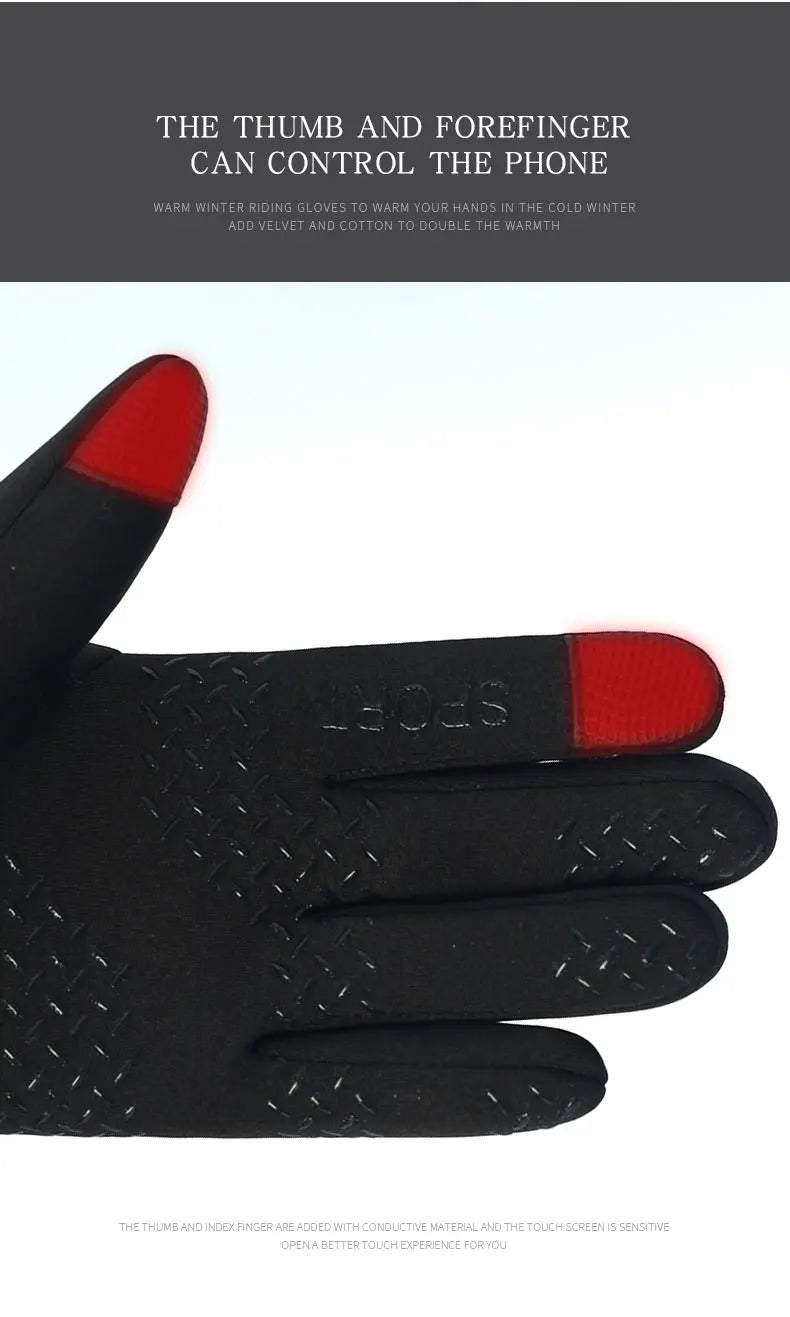 Football Gloves Waterproof Thermal Grip Outfield Cycling Player Bicycle Field Bike Sports Sports Outdoorguantes moto