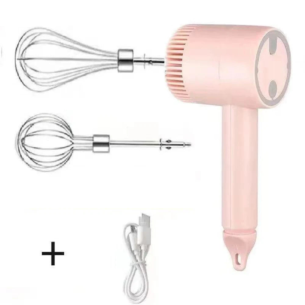 USB Electric Food Mixer Wireless Hand Blender Portable Garlic Crusher 3 Speeds Dough Cream Egg Beater Baking Masher Kitchen Tool