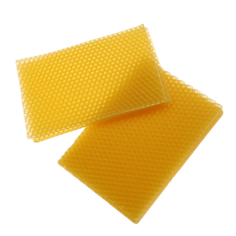 10Pcs Natural Beeswax Sheets Honeycomb Sheet Hive Cell Frame Wax Foundation for Candle Making Craft Beekeeping DIY Supplies
