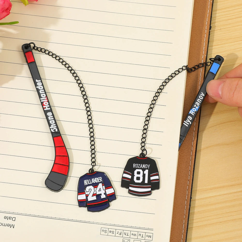 Heated Rivalry Hockey Stick Bookmarks Shane Hollander 24 & Ilya Rozanov 81 Jersey Page Markers, HR Series Merch for Book Lovers