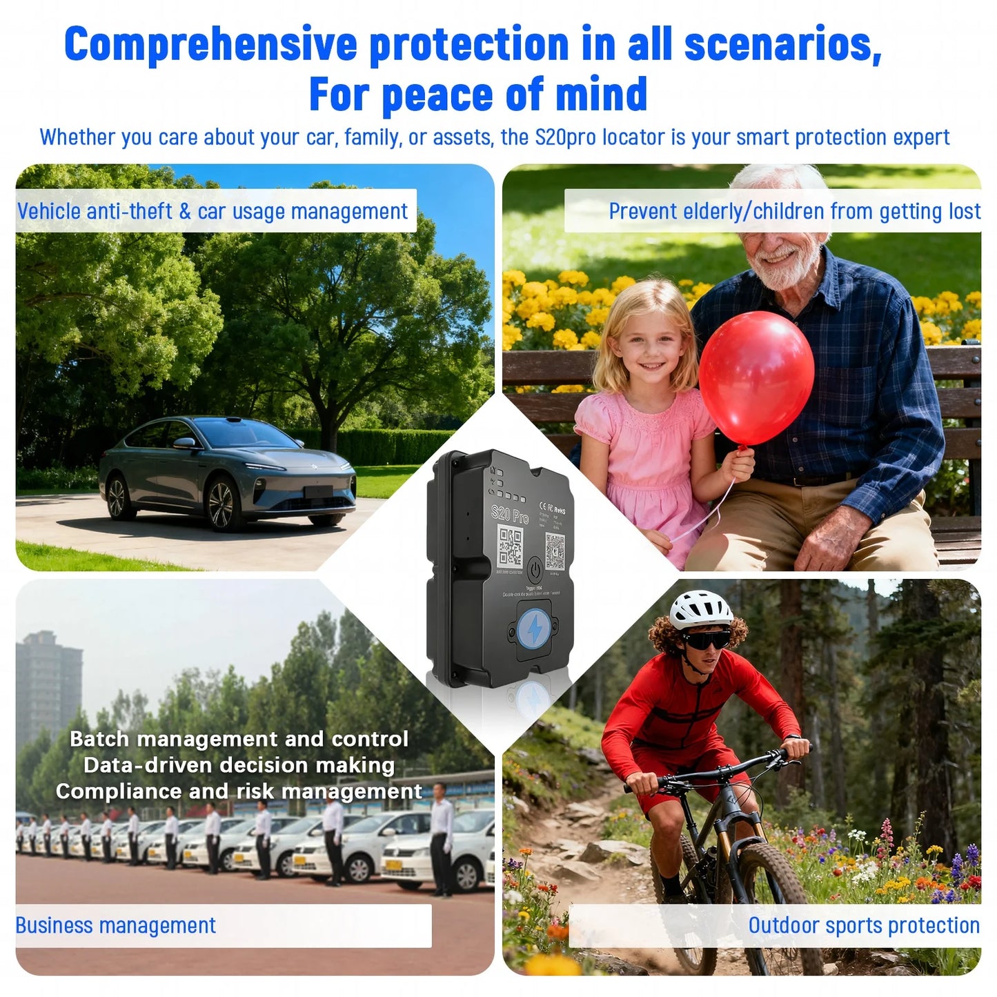4G GPS Tracker Car Motorcycl Alarm Tracking Real-time GPS Locator Device Anti-theft Alarm Geo-Fence Position APP