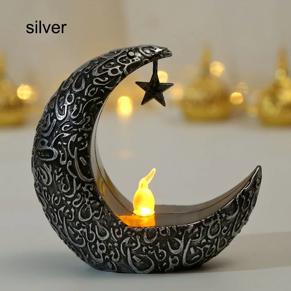 Ramadan Decoration Star Moon LED Candlestick Lamp for Ramadan Kareem Islamic Muslim Home Decor Lamp Eid Mubarak Party Gifts 2025