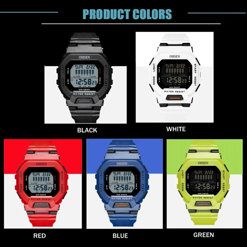 Outdoor Sport Watch for Men G Style Digital Mens Watches 50M Waterproof Green Hombre Male Tactical Electronic Wristwatch Gifts