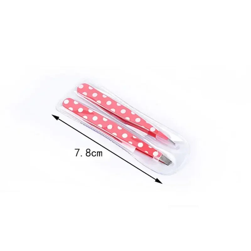 Mini Hair removal tweezers Stainless steel eyebrow Shaper Facial Hair remover Powder Point Flat tip Tilt face makeup Beauty tool