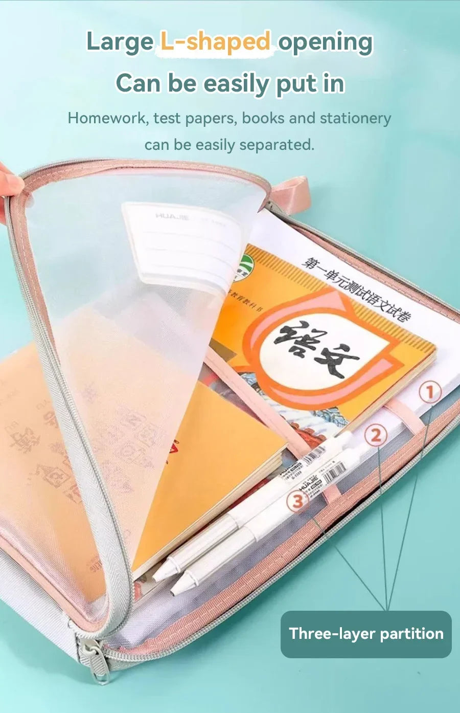 A4 Student Teacher Books Storage Bags Large Capacity Stationery Organizer Bag Folders School Office Supplies Stationary Bag