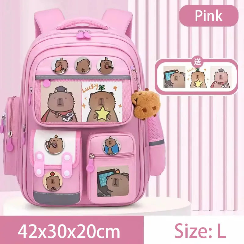 Capibara Student Schoolbag, Large-capacity Children Backpack.Girl Boy Kids Back To School Book Bags