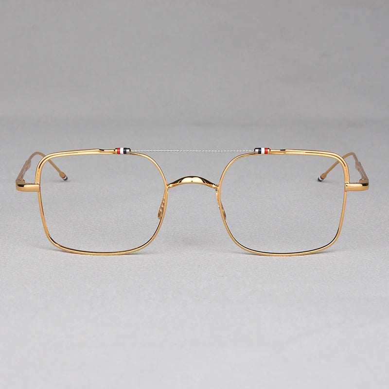 Double-beam Square Spectacle Frame TB909 Pilot Women's Glasses Frames Pure Titanium Eyeglass Frames Men's Glasses Frames Fashion