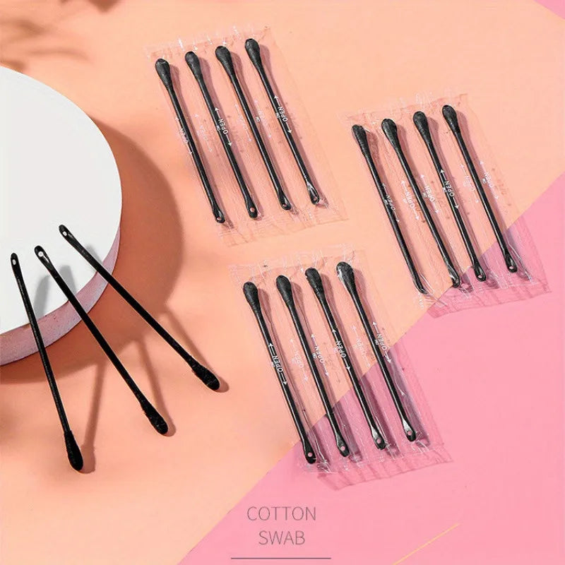 100/50Pcs Blackhead Remover Swabs Disposable Double-Headed Spiral Cotton Swab Individually Packaged Ear Picks Health Beauty Tool