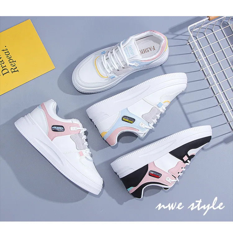 Women Sneakers PU Leather Women's Shoes White Platform Casual Sneaker Spring Summer Female Board Shoes Flats Ladies Trainers