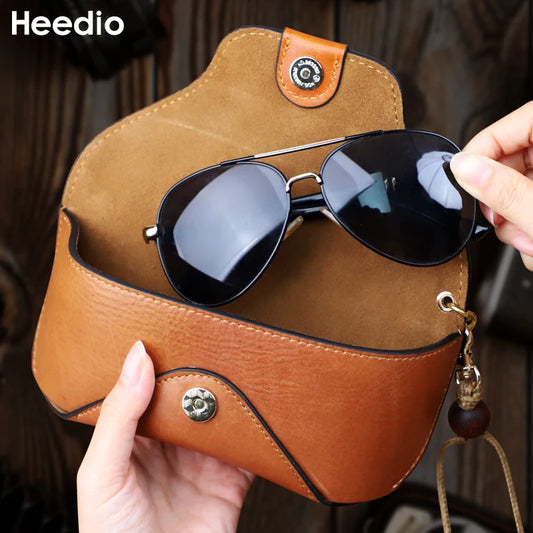 Genuine Leather Eye Glasses Bag for Eyeglass High Quality Handmade Causal Glasses Case Sunglasses Protector Pouch