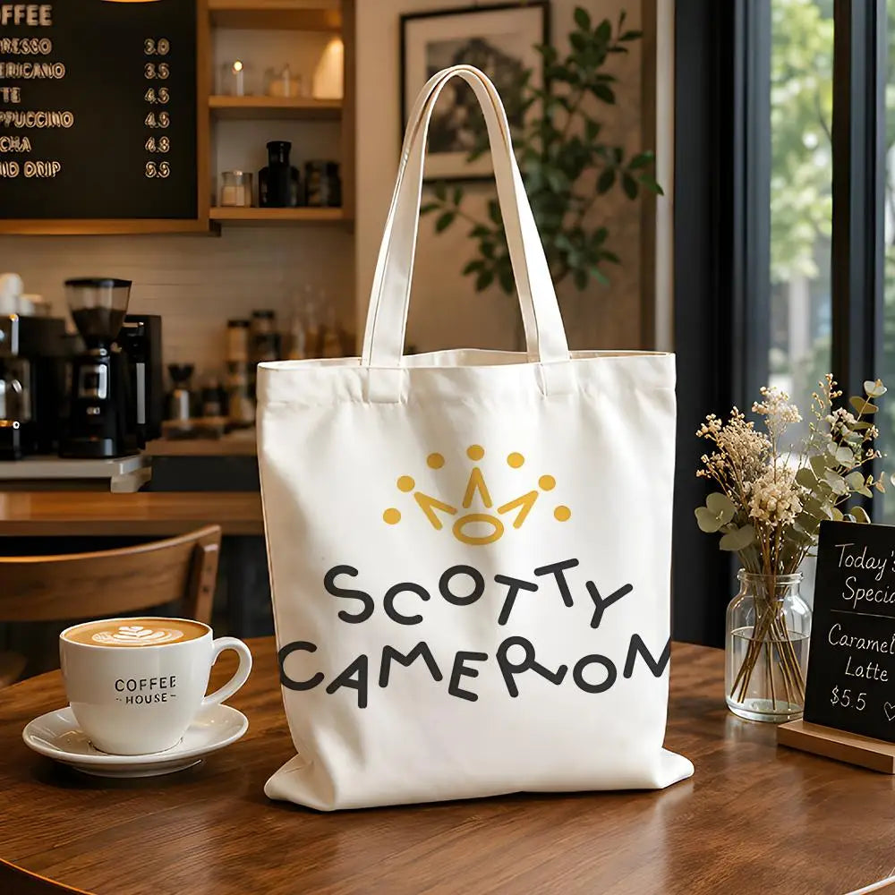 Sport S-Scotty C-Cameron Storage Bags Reusable Canvas Tote Suitable for School Class Commuting Shopping as Gifts