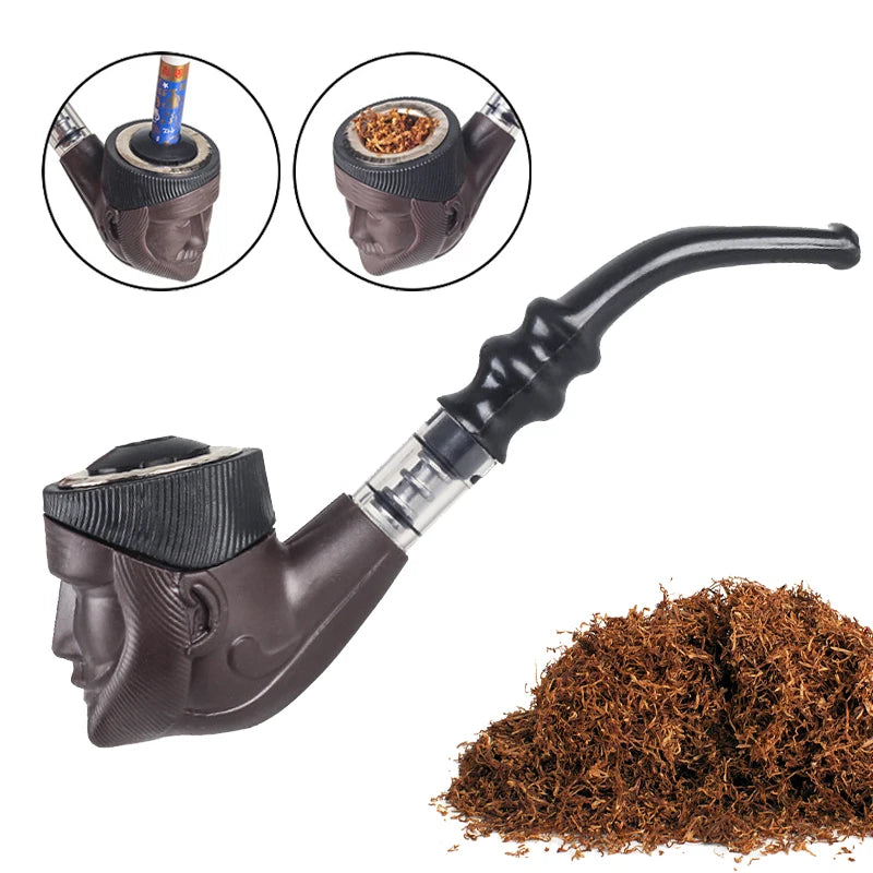 Unique Gift for Smokers - 2025 Wooden Pipe with Detailed Old Man Head