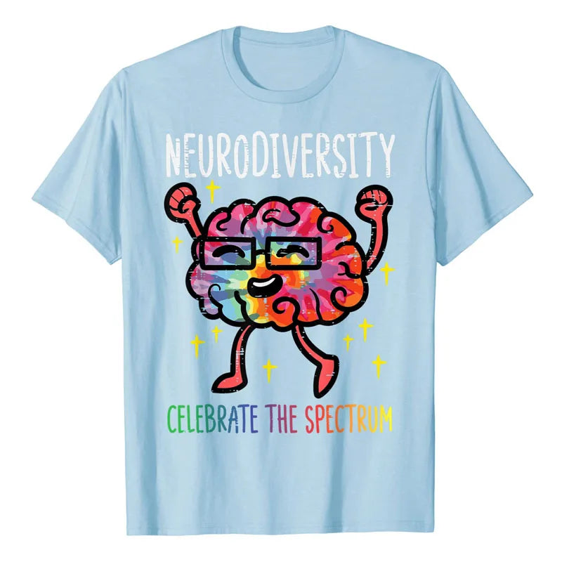 Neurodiversity Brain Autism Awareness ASD ADHD Men Women Kid T-Shirt Cute Graphic Tee Y2k Top Lovely Gifts Short Sleeve Outfits