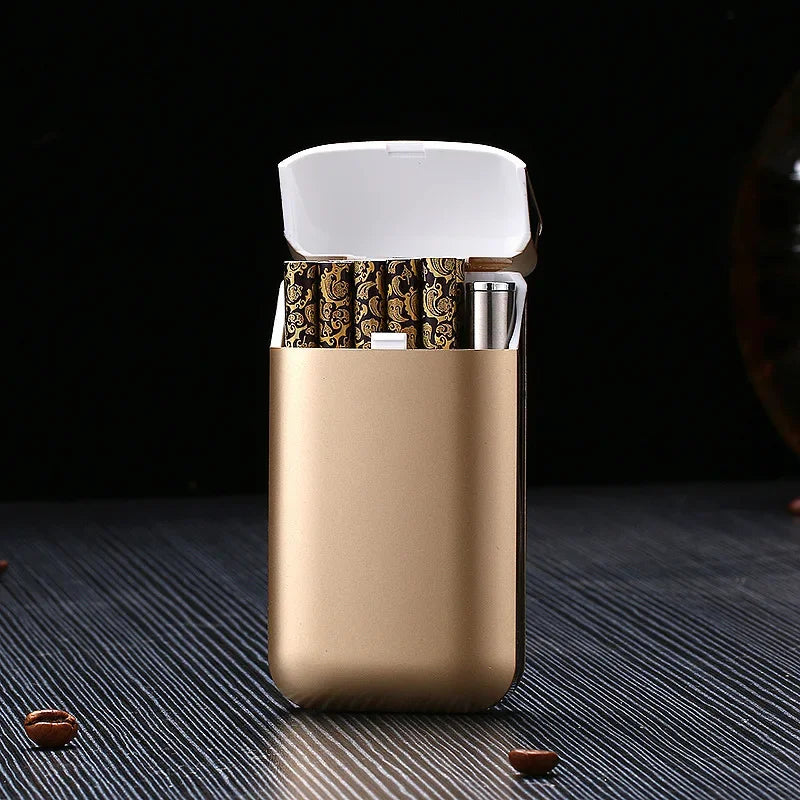 Small Cigarette Case Lighter Integrated USB Rechargeable Windproof Lighter Creative Split Cigarette Lighter Men's Gadget