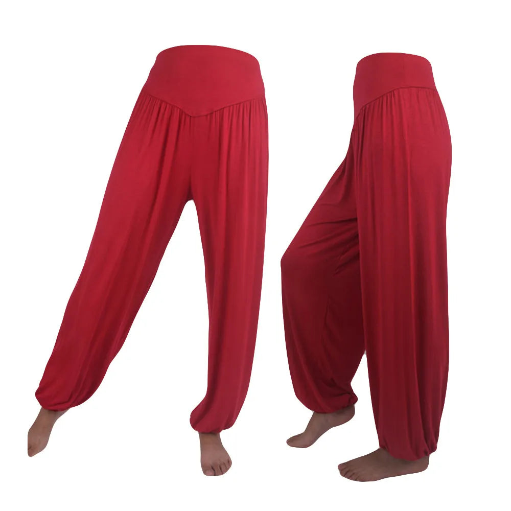 Women Elastic Loose Dance Yoga Pants Gym Workout Trousers Commute Sweat Pants High Waisted Female Clothing Calça Feminina