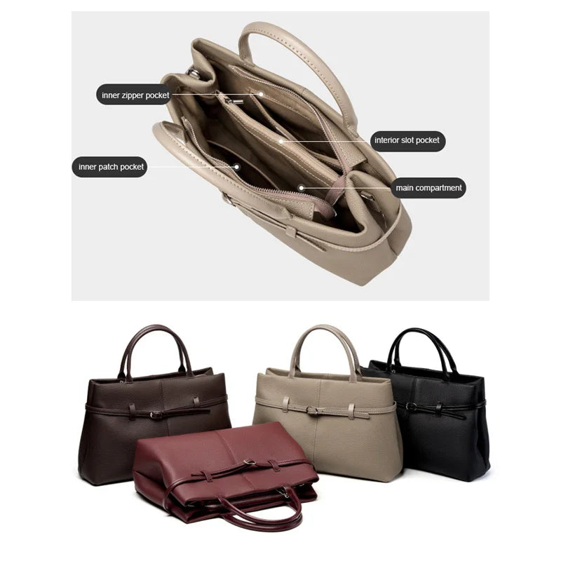 Women's Bags 2025 Genuine Leather Large Capacity Office Commuting Designer Inspired Tote Shoulder Bag Luxury Handbags for Women