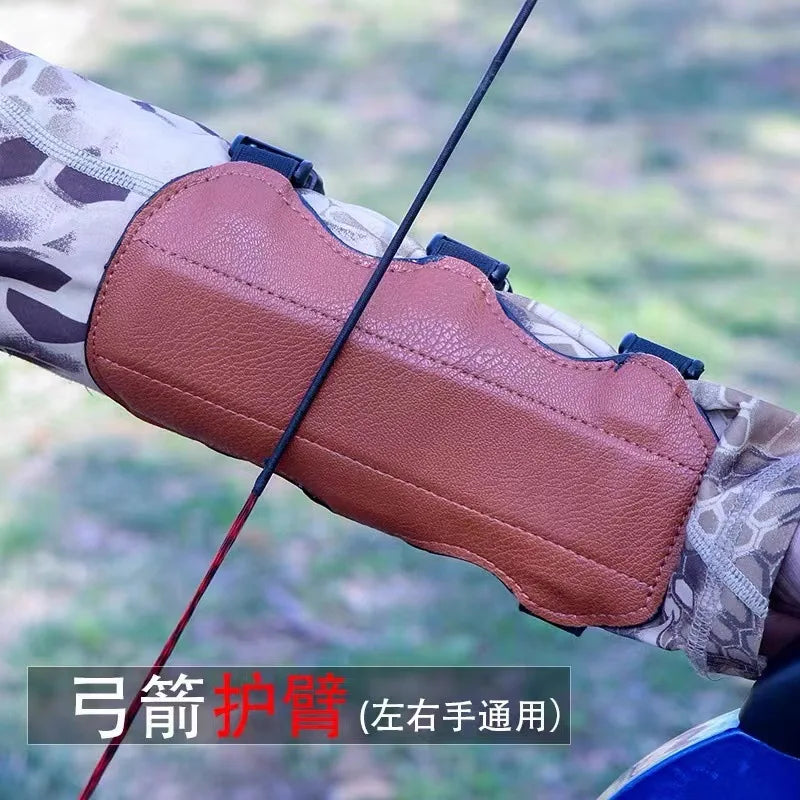 Archery Leather Protection Arm Guard,Safe Protect Sleeve,Adjustable Strap,Protective Gear,Accessories,Hunting,Shooting,Training