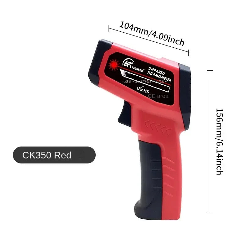 Digital infrared thermometer, non-contact industrial laser temperature gun, temperature range from -50 to 380 degrees Celsius.