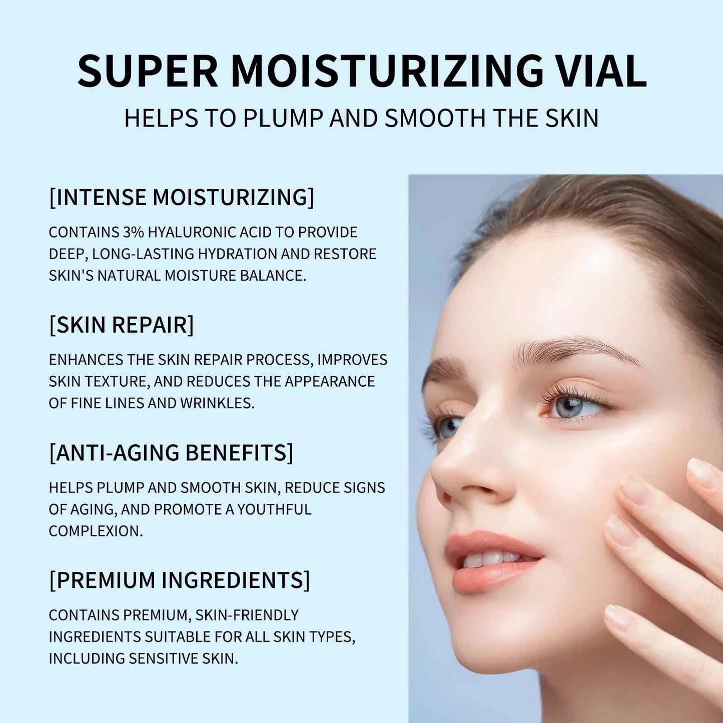 Skin Care Hyaluronic Acid Liquid Serum Facial Moisturizing Lifting Glow Up Facial Essence Quick Absorption Dermapen Serum