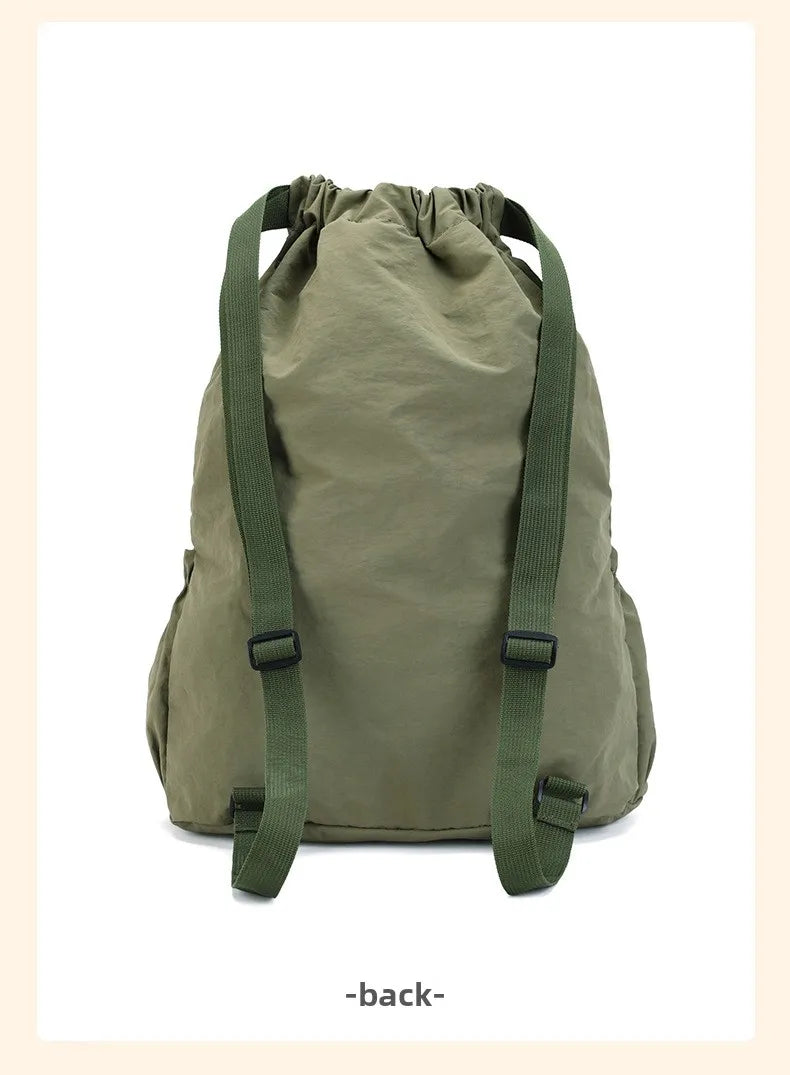 Fashionable Lightweight Drawstring Backpack: Large-Capacity Waterproof Sports Bag for School, Books, Outdoor Activities, Travel