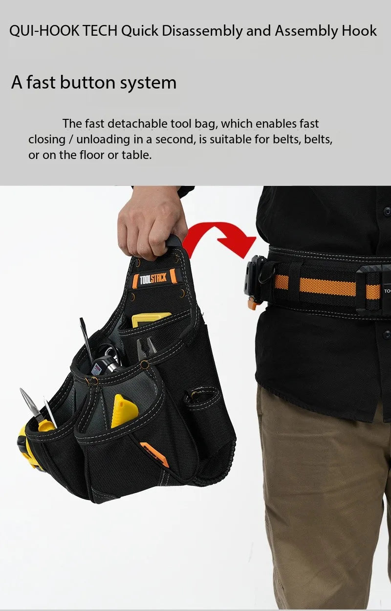 TOOLSTACK TSK-02 Framer Pouch Double -Pocket Multifunctional Tool Waist Bag Durable Bags Carpenters Pouch Tools Package Bag Work
