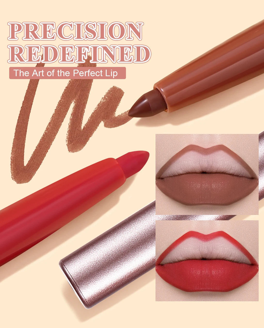 12-Piece Lip Liner Set, Matte, Easy to Outline, Waterproof and Sweat-Proof, Versatile for Daily Use, Long-Lasting, Delicate, Non-Smudging, a Must-Have for Beginners