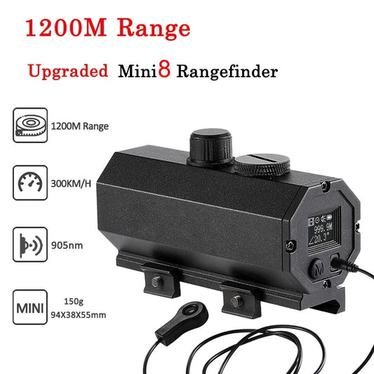 MINI8 Plug-in 1200m Ranging Device Laser Rangefinder Sport Hunting Scope Red Dot Assist OLED Screen Distance/Speed Measurement