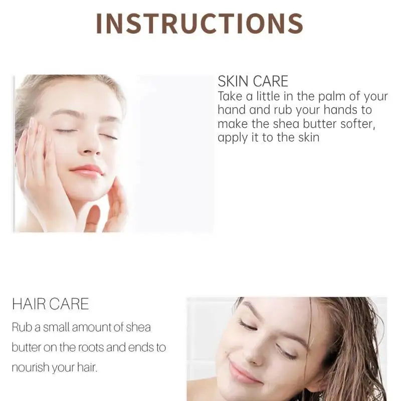 50g/100g Natural Organic Unrefined Shea Butter Oil Skin Care Body Massage Oil Moisturizing Nourishing Cosmetics Raw