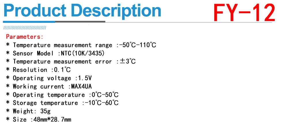 Mini LCD digital thermometer used for freezer temperature - 50-110℃ refrigerator thermometer indoor and outdoor waterproof probe