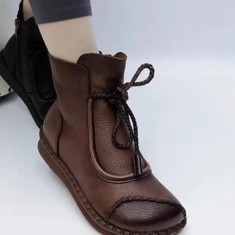 Shoes for Women 2024 Fashion Cross-tied Women's Boots Daily Boots Women Hot Sale Round Toe Comfortable Flat Shoes Ankle Boots