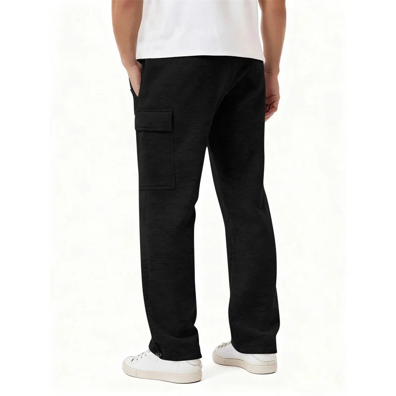 spring autumn Mens Sweatpants Straight Joggers Sports Streetwear Multi-pocket Pants Loose Drawstring casual Long Pants Men