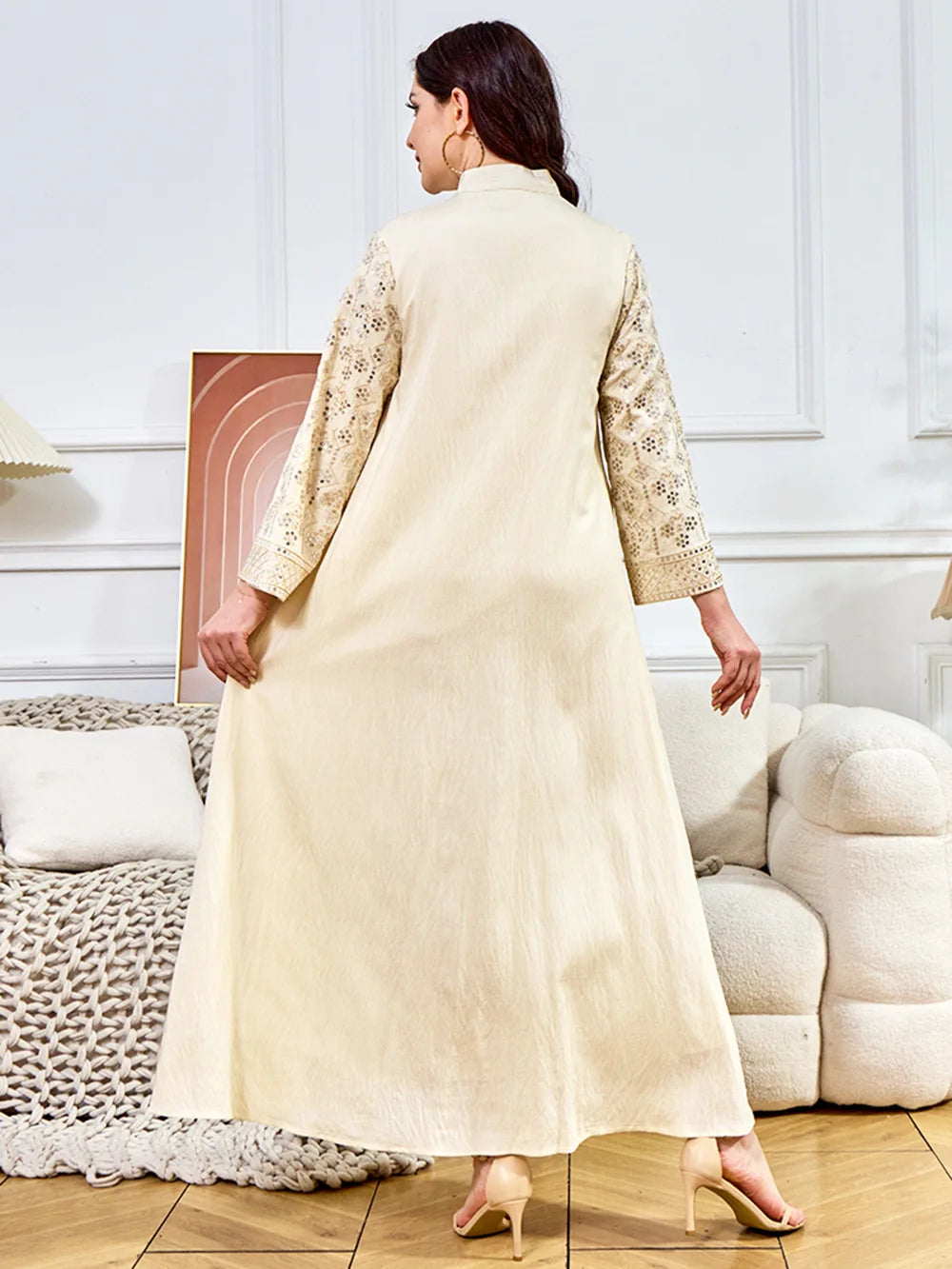 Women Elegant Dresses Eid Muslim Sequins Maxi Dress Jalabiya Morocco Party Robe Evening Dresses Dubai Abaya Kaftan Arab Vestidos