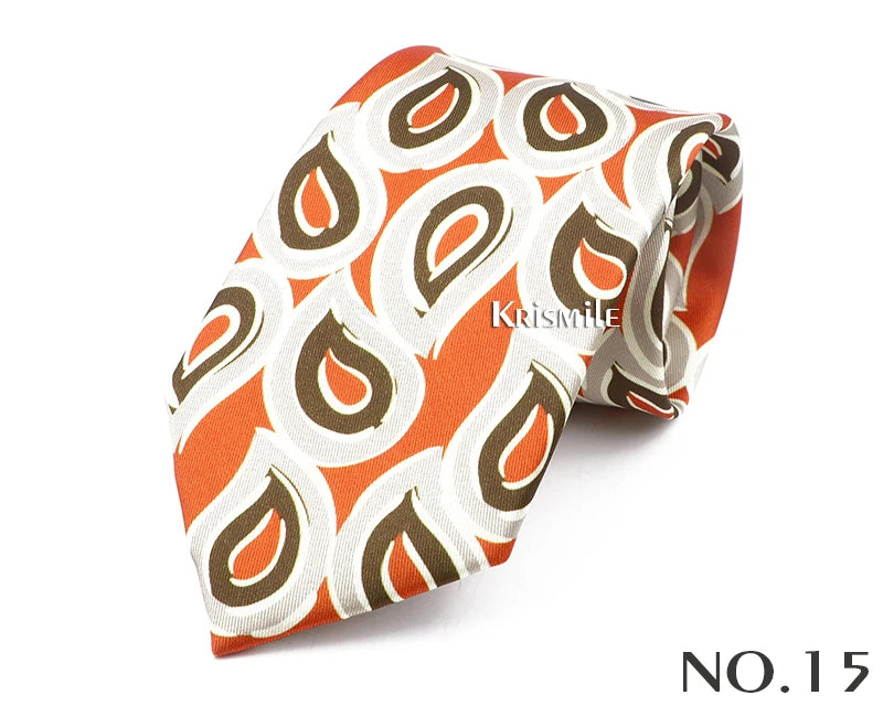 New Design Bohemian Style Necktie For Men Silk Touch Soft Blue Red Yellow Necktie Fit Wedding Party Business Office Accessory