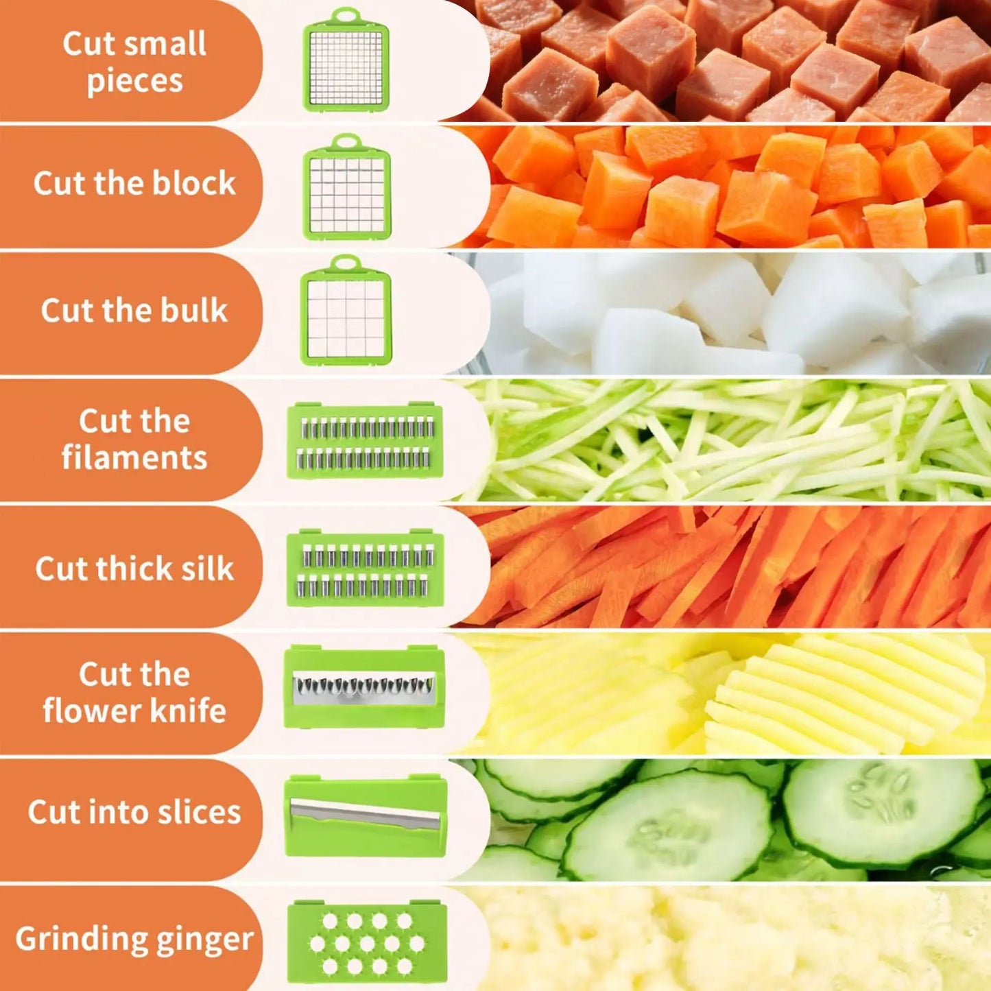 Vegetable cutting artifact Multifunctional grater Potato slicer Shredder Onion dicer Vegetable cutter