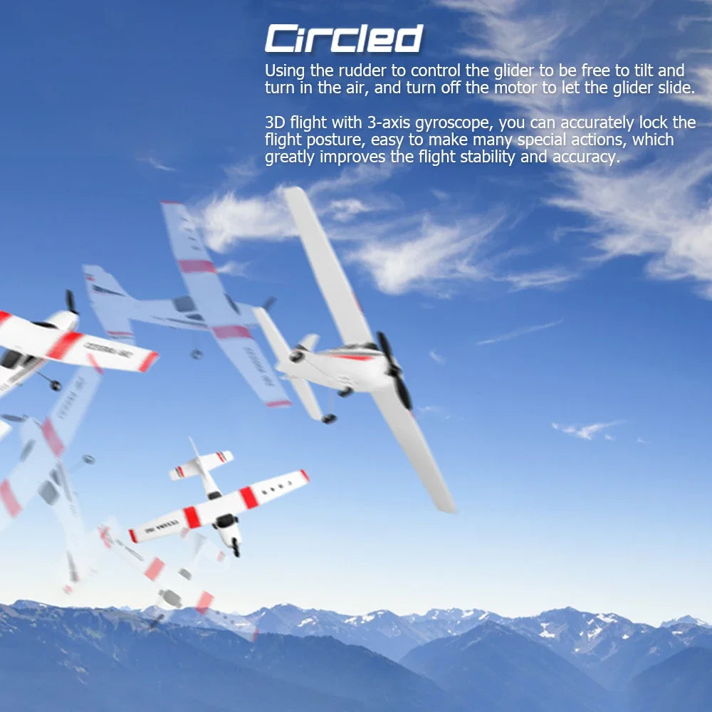 WLtoys 2.4G F949 RC Airplane Cessna 182 3D6G 3Ch Fixed Wing Plane Outdoor Drone RTF With Gyroscope RC Toy Gift for Adults