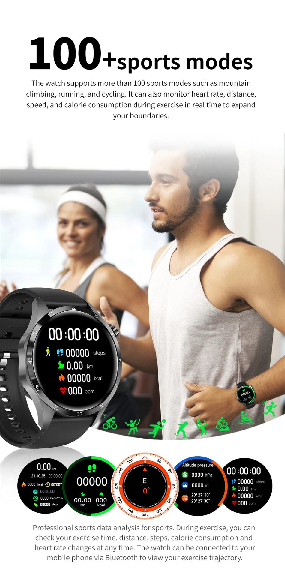2025 New Men Watch 4 Pro 1.43 inch 360*360 AMOLED HD Screen Bluetooth Call Health Monitoring Men Watch Men For Android IOS clock