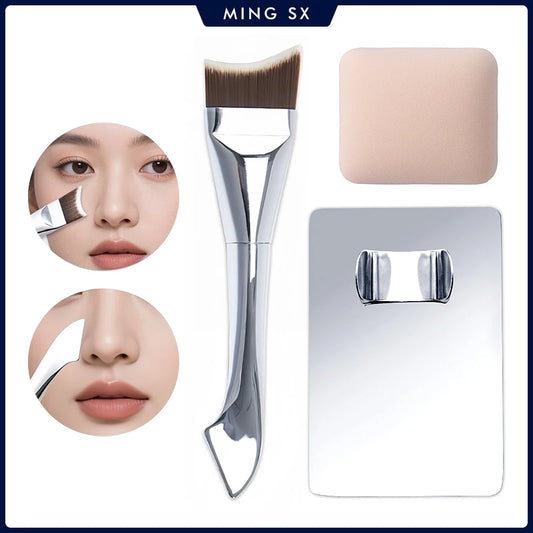 Ultra-Thin Foundation Brush Mixing Palette Makeup Sponge Puff for Seamless Blending of Cream and Liquid Makeup Professional Tool