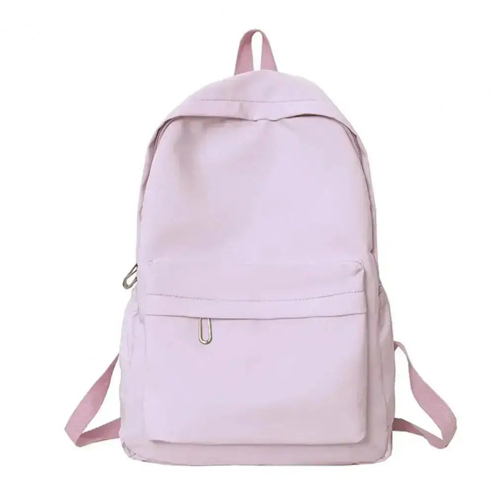 New Women Schoolbag Waterproof Large Capacity School Backpack Smooth Zipper Solid Teens Girl Casual Daypack Bag Student Supply