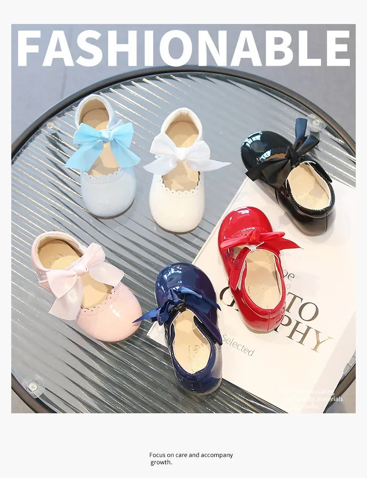 Little Girl Shoes 2025 Spring Autumn Children Princess Shoes Girls Oxfords Candy Colors Kids Soft Patent Leather Shoes For Girl