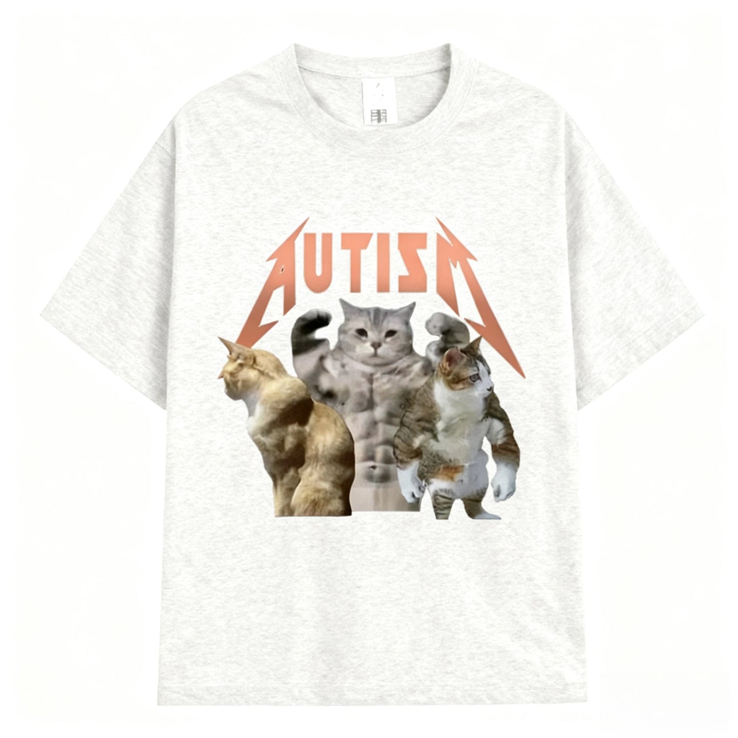 Autism Fitness Cat Funny T-shirt Unisex Muscle Cat Cool Humour Leisure Breathable Short Sleeve T Shirts Print O-collar Tees