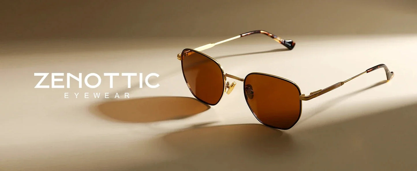 ZENOTTIC Trendy Polarized Prescription Sunglasses Hexagonal Progressive Sun Glasses For Men Women UV400 Protection Shades