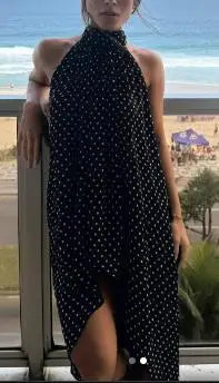 Women’s Halter Neck Long Tops Summer Fashionable Dot Print Backless Going Out Vest